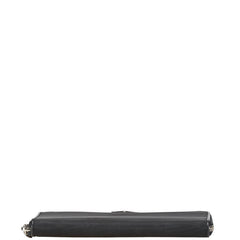 プラダ 三角ロゴプレート 長財布 ブラック ナイロン レザー レディース PRADA 【中古】