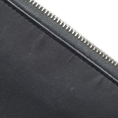 プラダ 三角ロゴプレート 長財布 ブラック ナイロン レザー レディース PRADA 【中古】