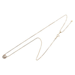 K18PG ピンクゴールド ダイヤ0.369ct ダイヤ0.14ct 馬蹄 ホースシュー モチーフ ベネチアンチェーン ネックレス レディース 【中古】