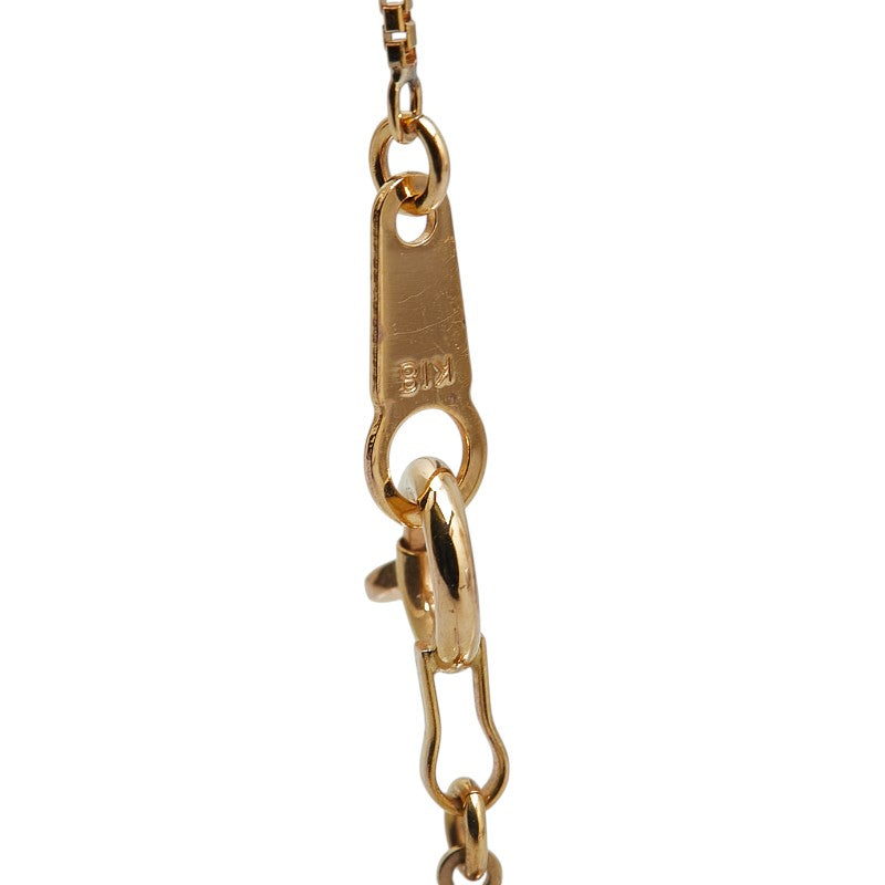 K18PG ピンクゴールド ダイヤ0.369ct ダイヤ0.14ct 馬蹄 ホースシュー モチーフ ベネチアンチェーン ネックレス レディース 【中古】