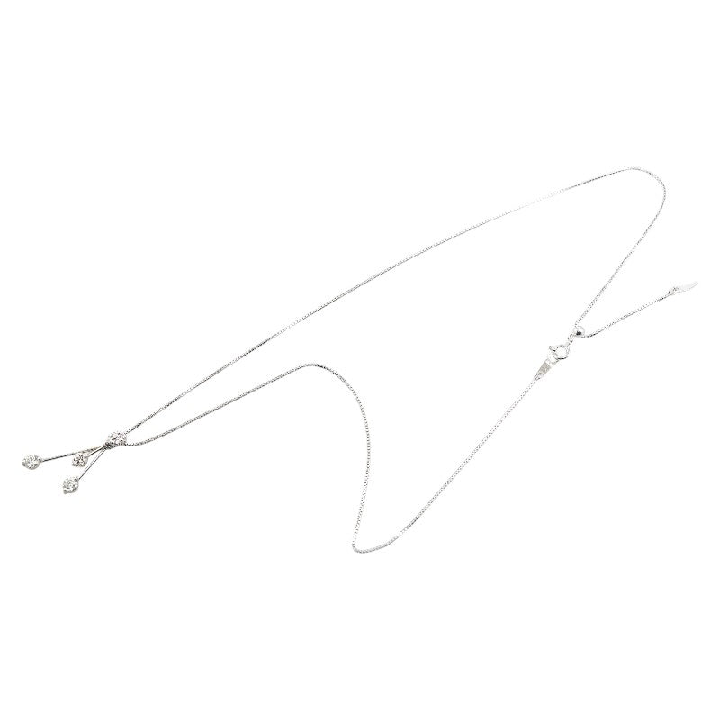 K18WG ホワイトゴールド ダイヤ0.70ct スイング ベネチアンチェーン ネックレス レディース 【中古】