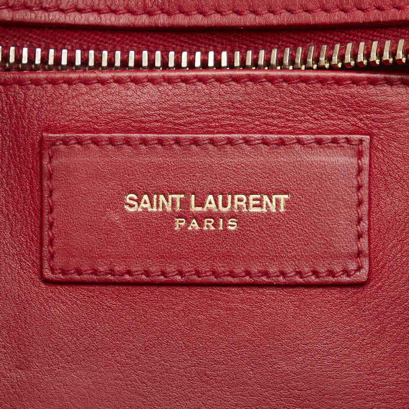 サンローラン プチカバス Yライン ハンドバッグ ショルダーバッグ 2WAY 311210 レッド レザー レディース SAINT LAURENT 【中古】