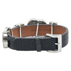 ドルチェアンドガッバーナ TIME I Love D&G 腕時計 DW0005 クオーツ ブラック文字盤 ステンレススチール レザー ラインストーン レディース DOLCE&GABBANA 【中古】