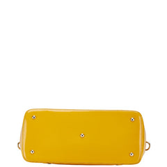 グッチ マイクロ グッチシマ ハンドバッグ トートバッグ 809614 イエロー パテントレザー レディース GUCCI 【中古】