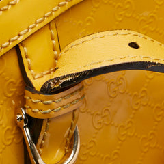 グッチ マイクロ グッチシマ ハンドバッグ トートバッグ 809614 イエロー パテントレザー レディース GUCCI 【中古】