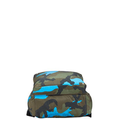 ヴァレンティノ カモフラージュ 迷彩 リュック バックパック カーキグリーン ブルー ナイロン レザー レディース VALENTINO 【中古】