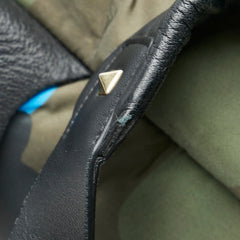 ヴァレンティノ カモフラージュ 迷彩 リュック バックパック カーキグリーン ブルー ナイロン レザー レディース VALENTINO 【中古】