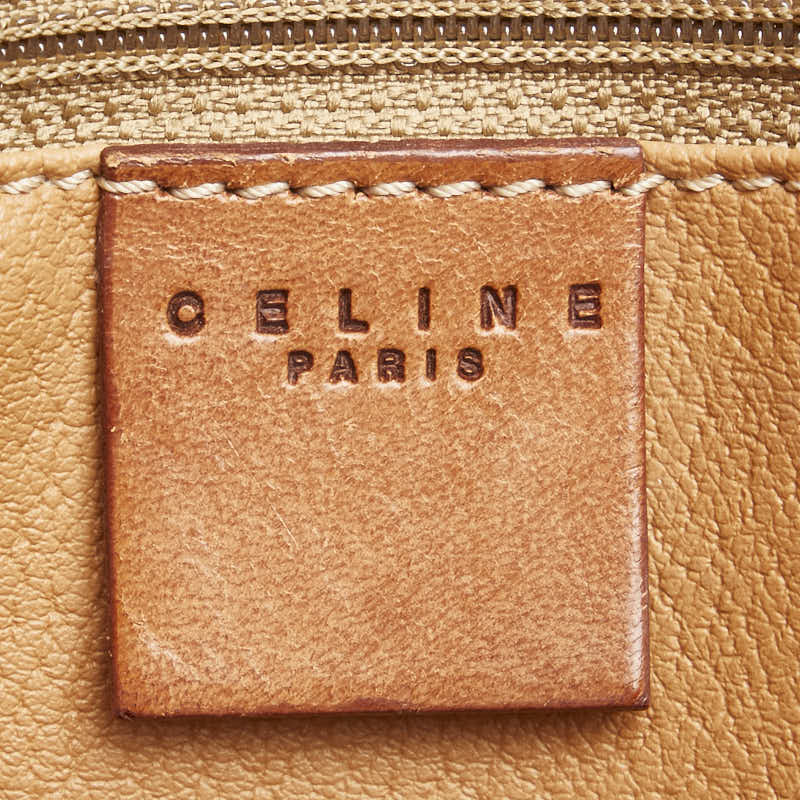 セリーヌ マカダム ハンドバッグ トートバッグ ブラウン PVC レザー レディース CELINE 【中古】