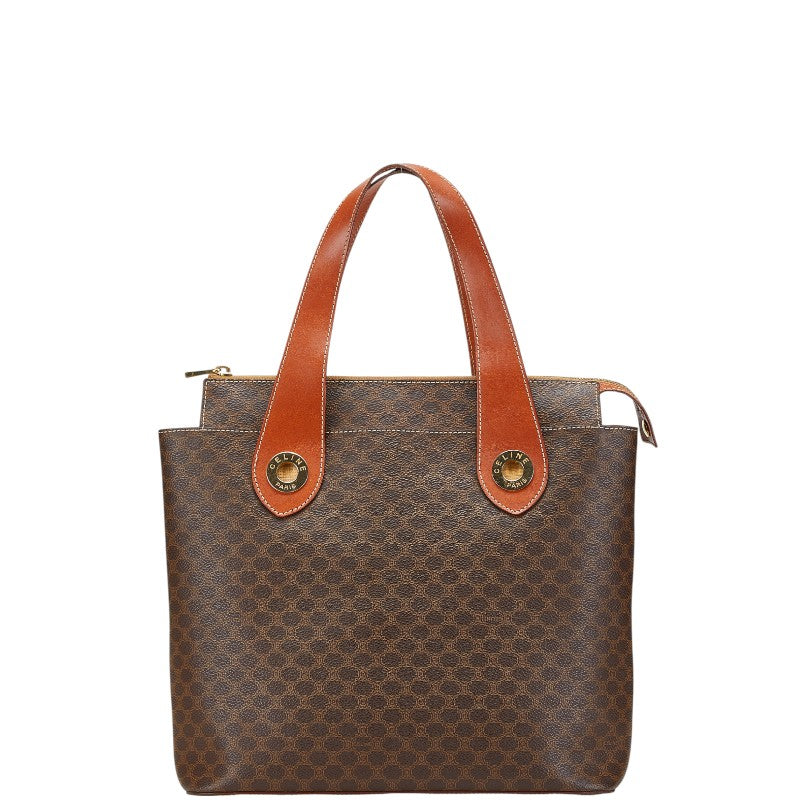 セリーヌ マカダム ハンドバッグ トートバッグ ブラウン PVC レザー レディース CELINE 【中古】