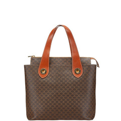 セリーヌ マカダム ハンドバッグ トートバッグ ブラウン PVC レザー レディース CELINE 【中古】