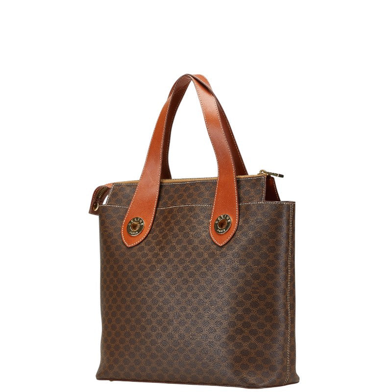 セリーヌ マカダム ハンドバッグ トートバッグ ブラウン PVC レザー レディース CELINE 【中古】