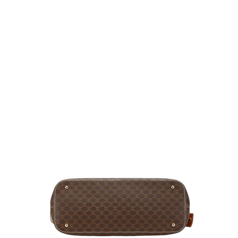 セリーヌ マカダム ハンドバッグ トートバッグ ブラウン PVC レザー レディース CELINE 【中古】