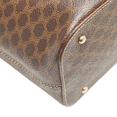 セリーヌ マカダム ハンドバッグ トートバッグ ブラウン PVC レザー レディース CELINE 【中古】