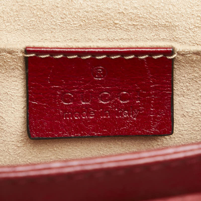 グッチ オフィディア 斜め掛け チェーン ショルダーバッグ 503877 ネイビー レッド レザー スエード レディース GUCCI 【中古】