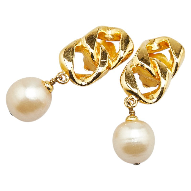 シャネル ヴィンテージ イヤリング ゴールド メッキ フェイクパール レディース CHANEL 【中古】