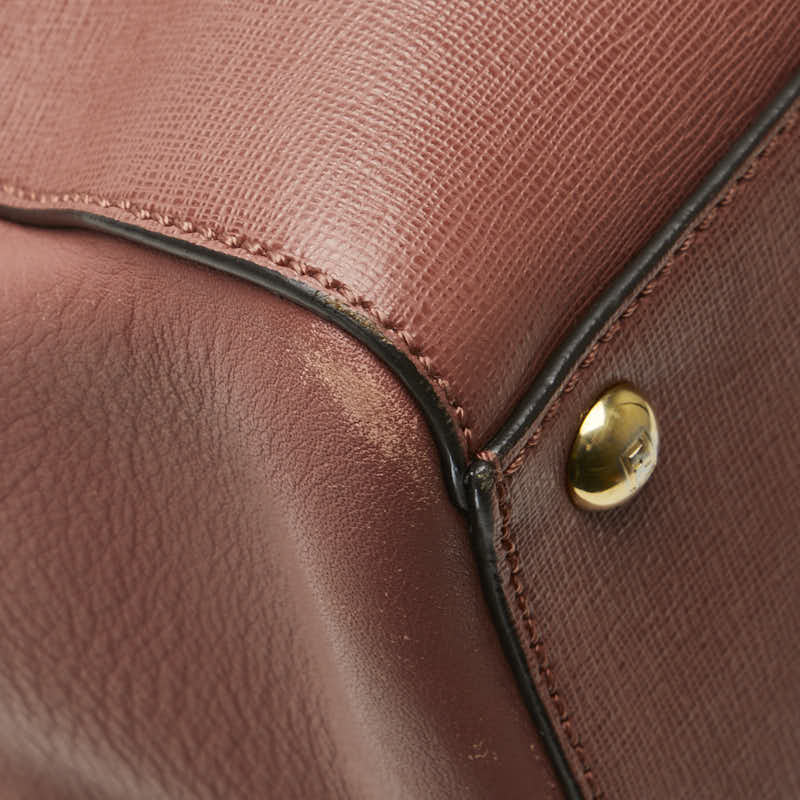 フェンディ トロワ トゥージュール ハンドバッグ ショルダーバッグ 2WAY 8BH250 ピンク レザー レディース FENDI 【中古】