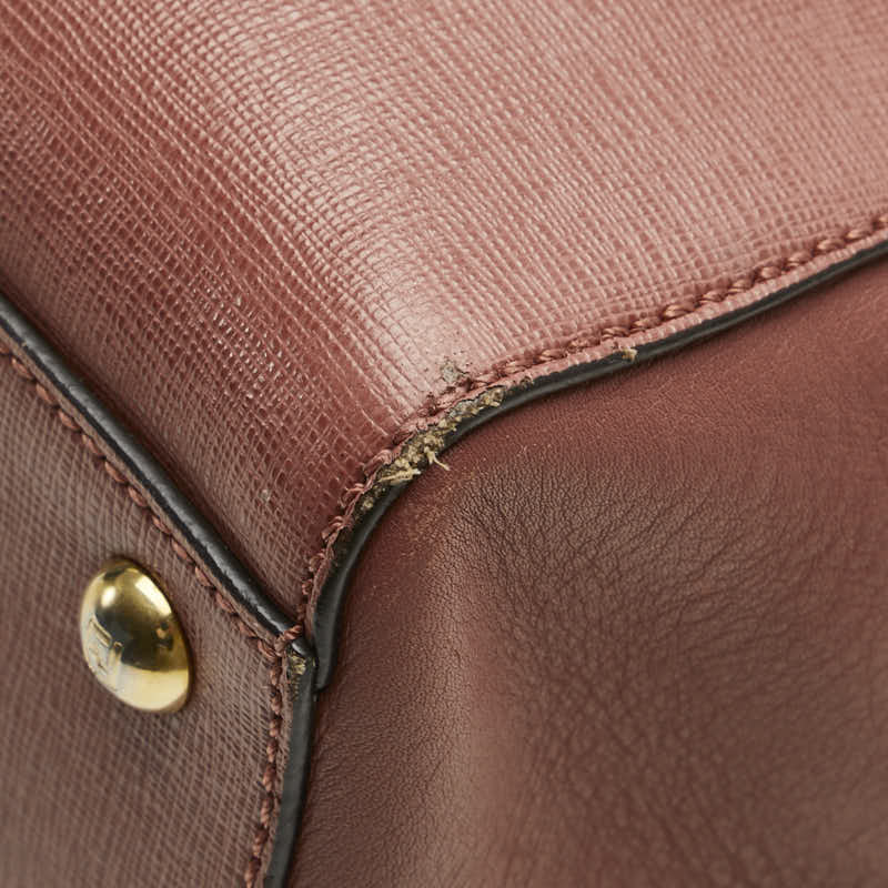 フェンディ トロワ トゥージュール ハンドバッグ ショルダーバッグ 2WAY 8BH250 ピンク レザー レディース FENDI 【中古】