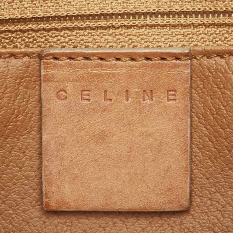 セリーヌ マカダム ショルダーバッグ ブラウン PVC レザー レディース CELINE 【中古】