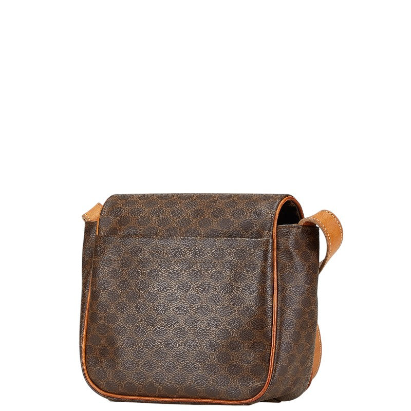 セリーヌ マカダム ショルダーバッグ ブラウン PVC レザー レディース CELINE 【中古】