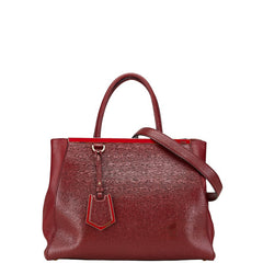 フェンディ トロワジュール ハンドバッグ ショルダーバッグ２WAY 8BH250 レッド レザー レディース FENDI 【中古】