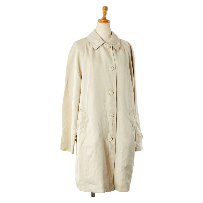 バーバリー ステンカラーコート スプリングコート ベージュ ポリエステル ポリウレタン レディース BURBERRY 【中古】