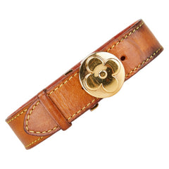 ルイ ヴィトン モノグラム ブラスレ ヴー グッドラック ブレスレット M64448 ブラウン ゴールド レザー メッキ レディース LOUIS VUITTON 【中古】