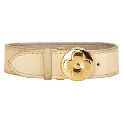 ルイ ヴィトン モノグラム ブラスレ ヴー グッドラックブレス ブレスレット M64443 ヴァニラ ベージュ ゴールド レザー メッキ レディース LOUIS VUITTON 【中古】