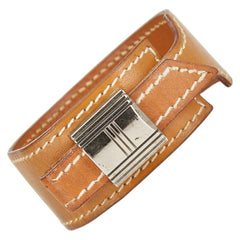 エルメス アルテミス ブレスレット ブラウン シルバー ボックスカーフ レディース HERMES 【中古】