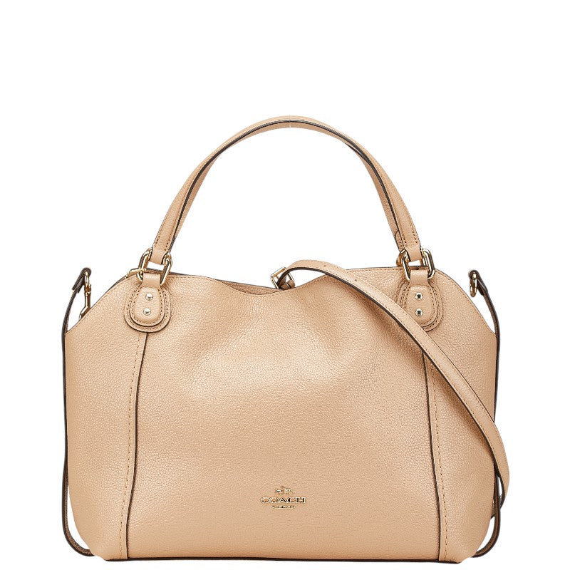 コーチ EDIE イーディー ハンドバッグ ショルダーバッグ 2WAY 57124 ベージュ レザー レディース COACH 【中古】
