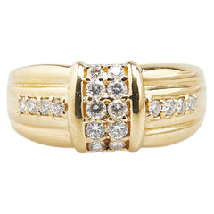 K18YG イエローゴールド ダイヤ0.43ct リング 指輪 レディース 15号 【中古】