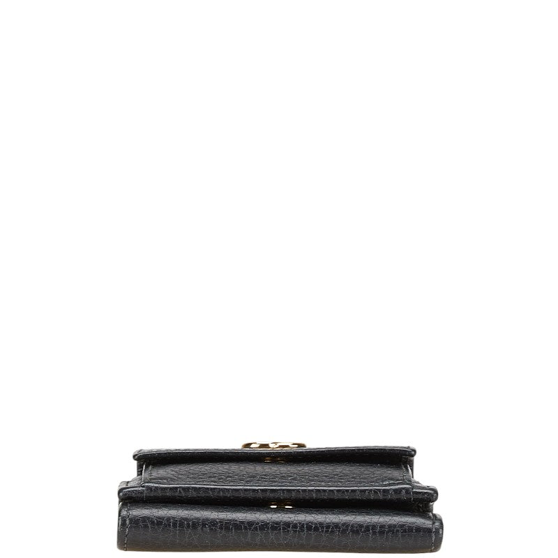 グッチ GGマーモント 三つ折り財布 コンパクトウォレット 523277 ブラック レザー レディース GUCCI 【中古】