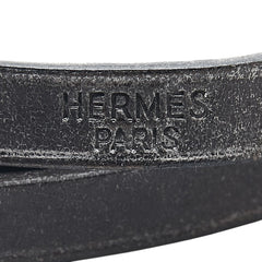 エルメス アピ3 ロング ブレスレット チョーカー ブラック シルバー レザー レディース HERMES 【中古】