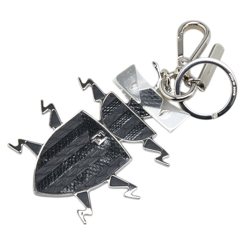フェンディ バッグバグズ モンスター チャーム ブラック シルバー メタル リザード レディース FENDI 【中古】