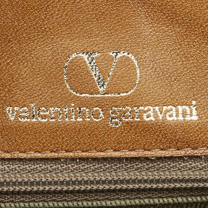 ヴァレンティノ Vロゴ 斜め掛け ショルダーバッグ ブラウン レザー レディース VALENTINO 【中古】