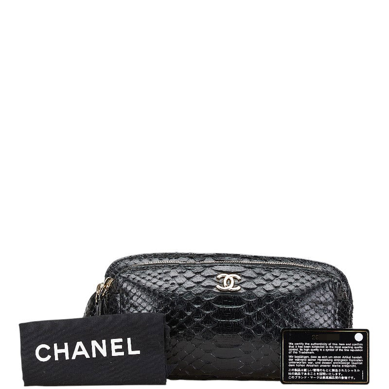 シャネル ココマーク ウエストバッグ ボディバッグ ブラック パイソン レディース CHANEL 【中古】