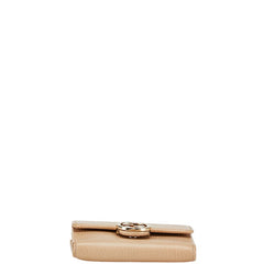 グッチ インターロッキング 三つ折り財布 615525 ベージュ レザー レディース GUCCI 【中古】