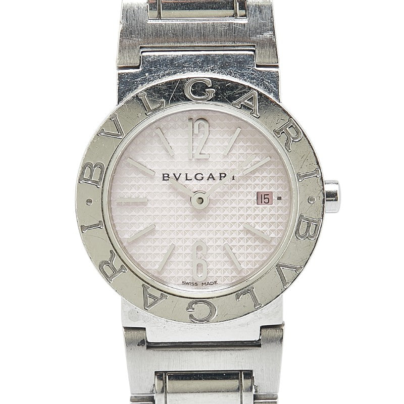 ブルガリ ブルガリブルガリ 腕時計 BB26 クオーツ ピンク文字盤 ステンレススチール レディース BVLGARI 【中古】