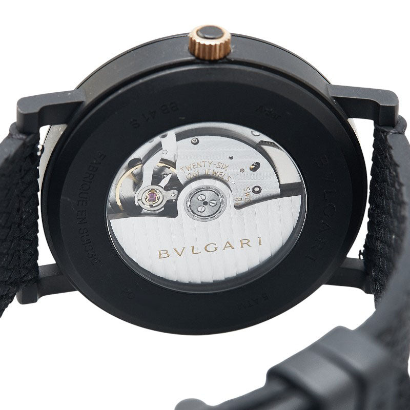 ブルガリ ブルガリブルガリ 腕時計 BB41S 自動巻き ブラック文字盤 ステンレススチール ラバー メンズ BVLGARI 【中古】