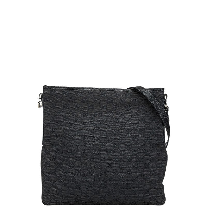グッチ GGキャンバス 斜め掛け ショルダーバッグ 113013 ブラック キャンバス レザー レディース GUCCI 【中古】