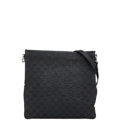 グッチ GGキャンバス 斜め掛け ショルダーバッグ 113013 ブラック キャンバス レザー レディース GUCCI 【中古】
