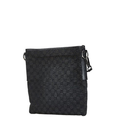 グッチ GGキャンバス 斜め掛け ショルダーバッグ 113013 ブラック キャンバス レザー レディース GUCCI 【中古】