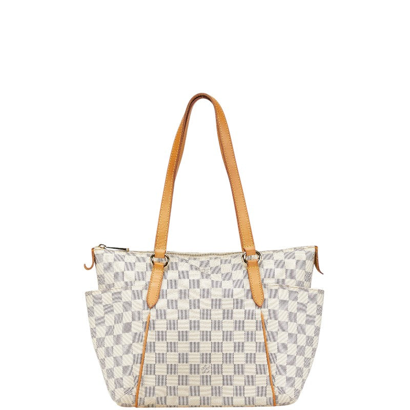 ルイ ヴィトン ダミエ アズール トータリーPM トートバッグ ショルダーバッグ N51261 ホワイト PVC レザー レディース LOUIS VUITTON 【中古】