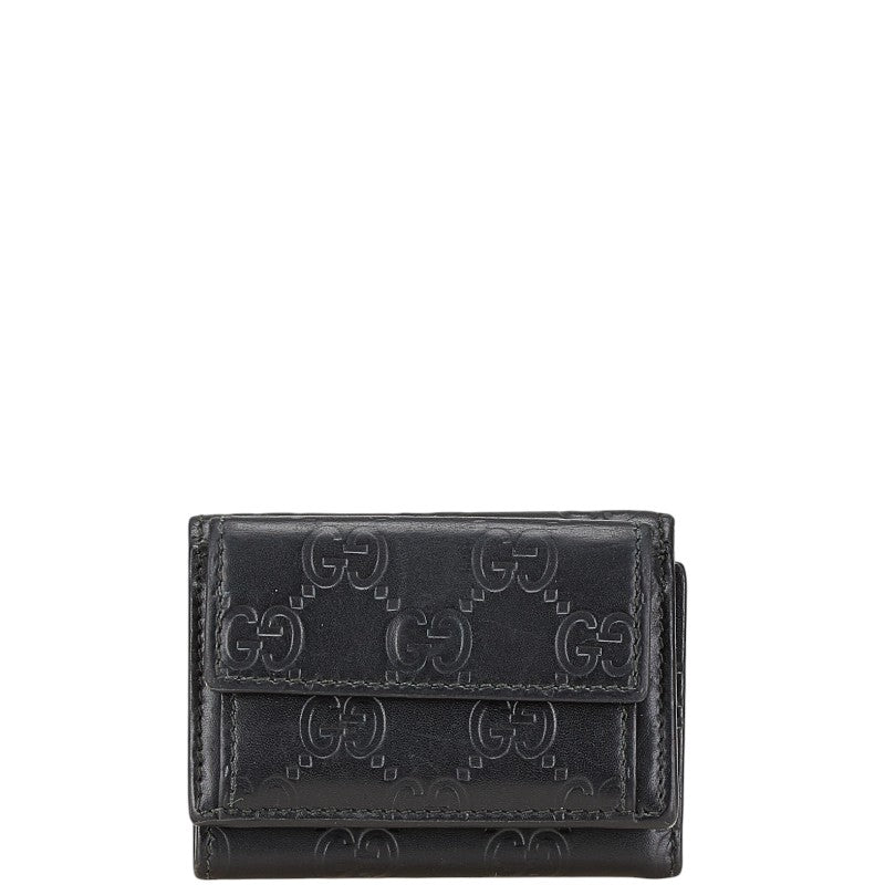 グッチ グッチシマ 二つ折り財布 ブラック PVC レザー レディース GUCCI 【中古】