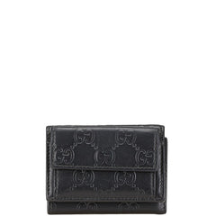 グッチ グッチシマ 二つ折り財布 ブラック PVC レザー レディース GUCCI 【中古】