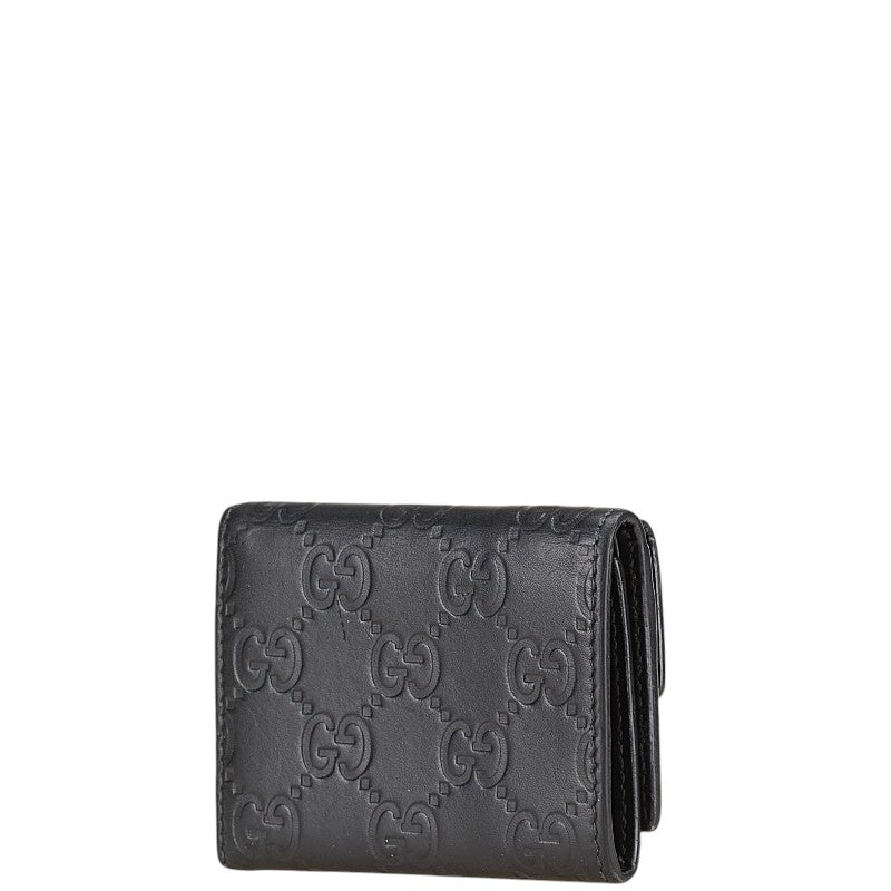 グッチ グッチシマ 二つ折り財布 ブラック PVC レザー レディース GUCCI 【中古】