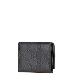 グッチ グッチシマ 二つ折り財布 ブラック PVC レザー レディース GUCCI 【中古】