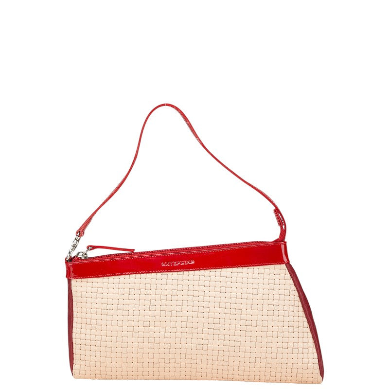 アンテプリマ ロゴ ハンドバッグ ベージュ レッド レザー エナメル レディース ANTEPRIMA 【中古】