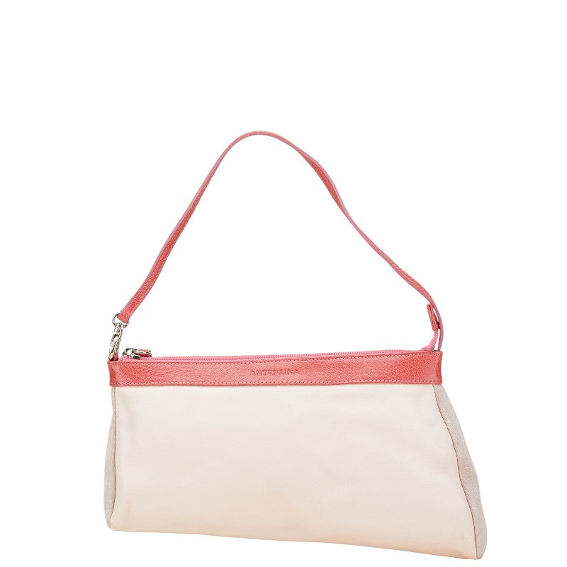 アンテプリマ ロゴ ショルダーバッグ ベージュ ピンク レザー レディース ANTEPRIMA 【中古】