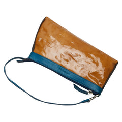 アンテプリマ ロゴ ショルダーバッグ ベージュ ブラウン ブルー レザー エナメル レディース ANTEPRIMA 【中古】