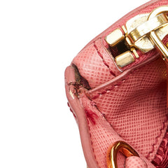 プラダ 三角ロゴプレート ガレリア ハンドバッグ ショルダーバッグ 2WAY BN1874 ピンク サフィアーノ レザー レディース PRADA 【中古】